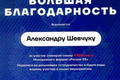 Благодарность Александру Шевчуку